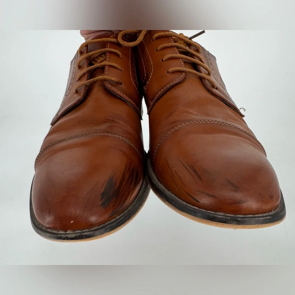 Vostey Men's Leather Oxford Derby Shoes